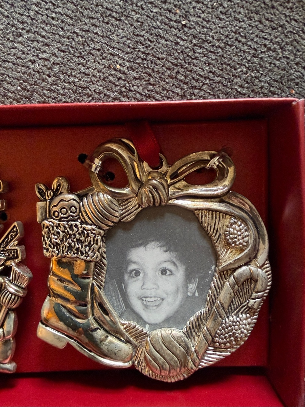 Gorham Gold-Accented Triple Picture Frame with Red Backing - Picture 5 of 6